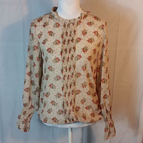 Charming Charlie Floral Peasant Blouse - Picture 1 of 9